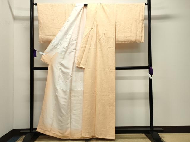 平和屋着物●上質な色無地　水車地紋　蜂蜜色　正絹　逸品　CABI1141gh