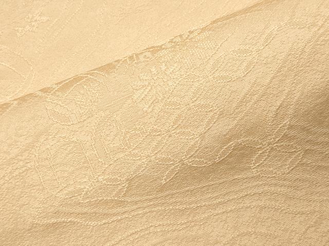 平和屋着物●上質な色無地　水車地紋　蜂蜜色　正絹　逸品　CABI1141gh