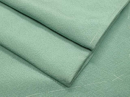 平和屋着物●上質な色無地　錆青磁色　ロング丈　正絹　逸品　未使用　CABI1142gh