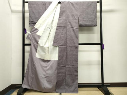 平和屋着物●上質な紬　源氏鼠色　正絹　逸品　CABI1144gh