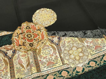 平和屋着物●豪華黒留袖　正倉院鳳凰花文　金銀彩　正絹　逸品　CABI1145gh
