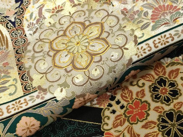 平和屋着物●豪華黒留袖　正倉院鳳凰花文　金銀彩　正絹　逸品　CABI1145gh