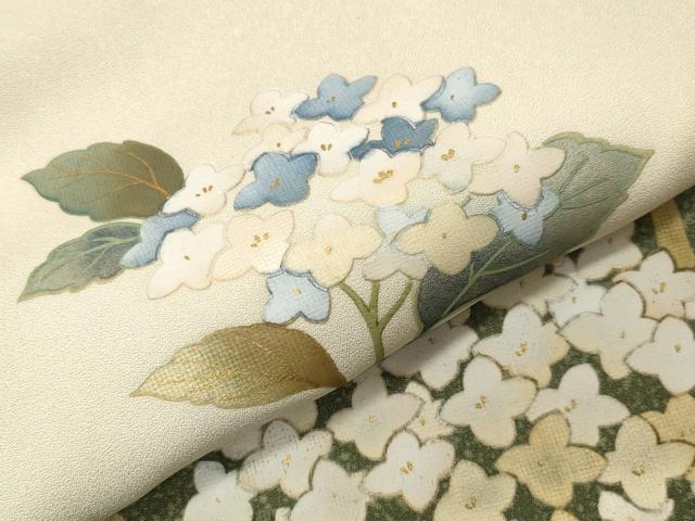 平和屋着物●訪問着　作家物　草花文　暈し染め　金銀彩　正絹　逸品　CABI1152gh