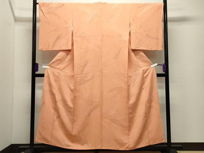 平和屋着物●上質な小紋　地紋起こし　舞葉文　正絹　逸品　CABI1153gh