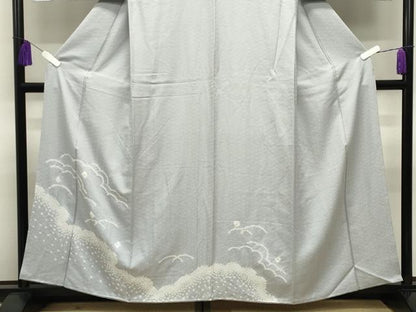 平和屋着物●訪問着　絞り　雲重ね文　正絹　逸品　CABI1155gh