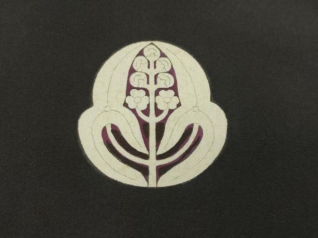 平和屋着物●男性　黒紋付　正絹　逸品　CABI1157gh