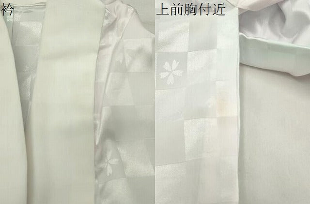 平和屋着物●長襦袢　無双仕立て　市松舞桜地紋　暈し染め　正絹　逸品　CABI1158gh
