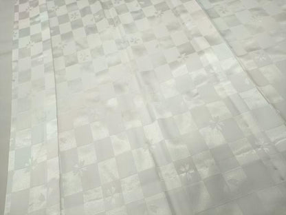 平和屋着物●長襦袢　無双仕立て　市松舞桜地紋　暈し染め　正絹　逸品　CABI1159gh