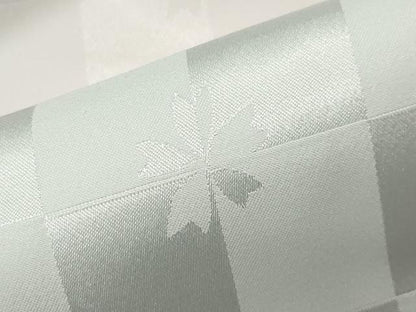 平和屋着物●長襦袢　無双仕立て　市松舞桜地紋　暈し染め　正絹　逸品　CABI1159gh