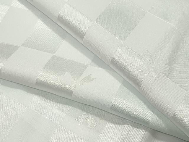 平和屋着物●長襦袢　無双仕立て　市松舞桜地紋　暈し染め　正絹　逸品　CABI1158gh