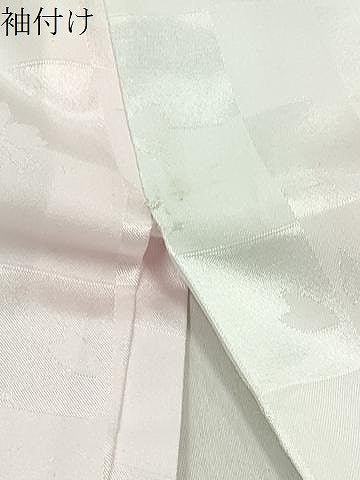 平和屋着物●長襦袢　無双仕立て　市松舞桜地紋　暈し染め　正絹　逸品　CABI1159gh