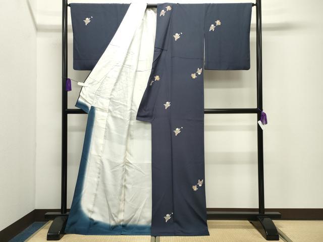 平和屋着物●上質な小紋　童子遊び　ロング丈　正絹　逸品　CABI1160gh