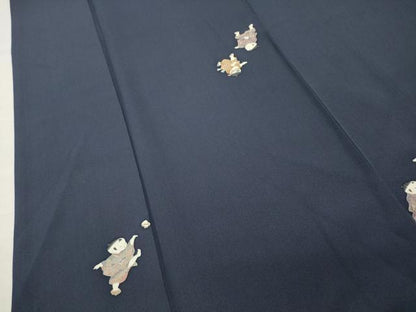 平和屋着物●上質な小紋　童子遊び　ロング丈　正絹　逸品　CABI1160gh