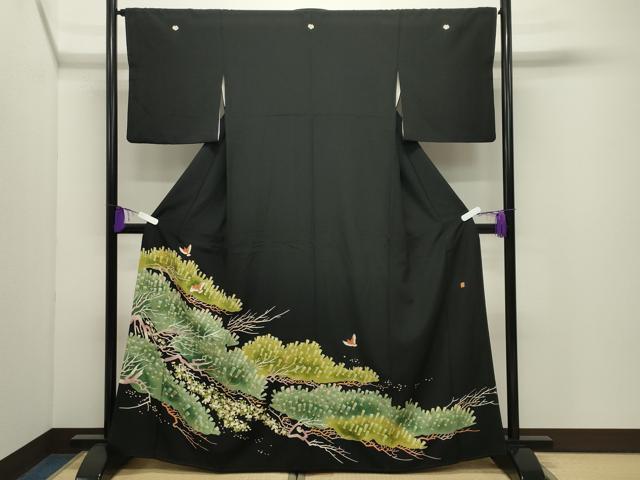 平和屋着物●本加賀友禅作家　水野博　黒留袖　飛鳥枝松文　正絹　逸品　CABI1161gh