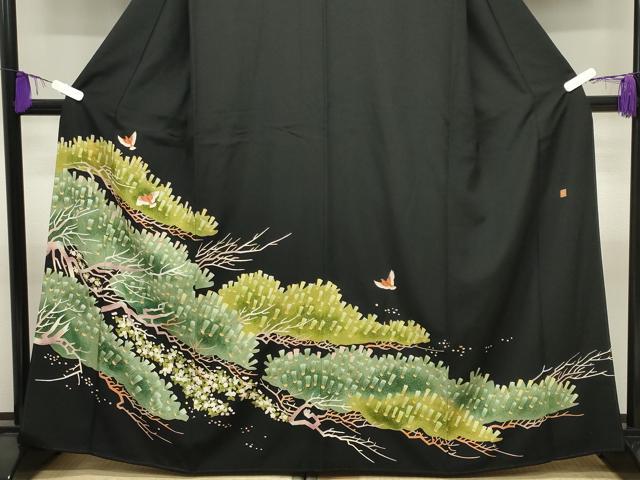 平和屋着物●本加賀友禅作家　水野博　黒留袖　飛鳥枝松文　正絹　逸品　CABI1161gh