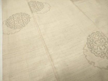 平和屋着物●結城紬　100亀甲　飛び亀甲柄　雪輪重ね花文　正絹　逸品　CABI1162gh