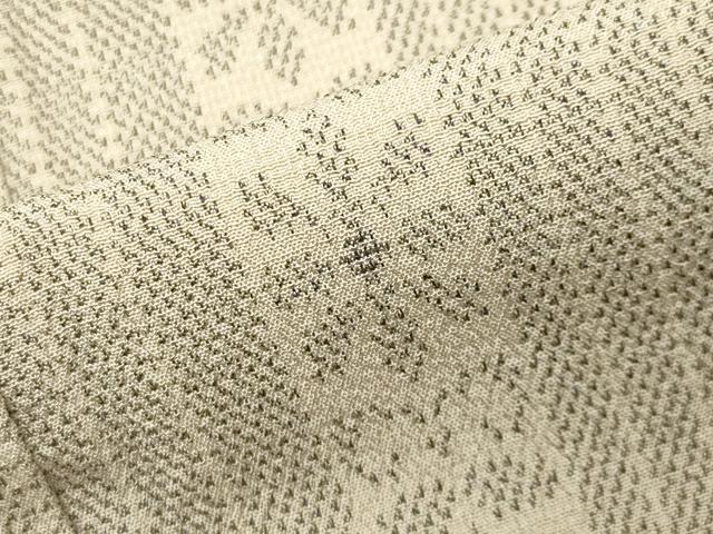平和屋着物●本塩沢　花唐草間道　正絹　逸品　CABI1163gh