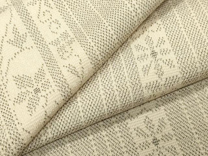 平和屋着物●本塩沢　花唐草間道　正絹　逸品　CABI1163gh