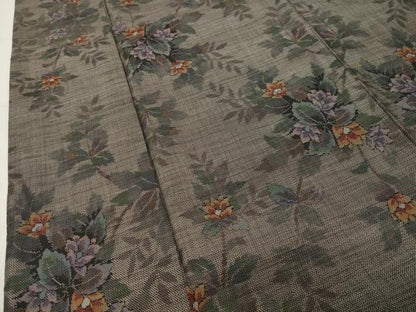 平和屋着物●本場大島紬　9マルキ　草花文　正絹　逸品　CABI1171gh