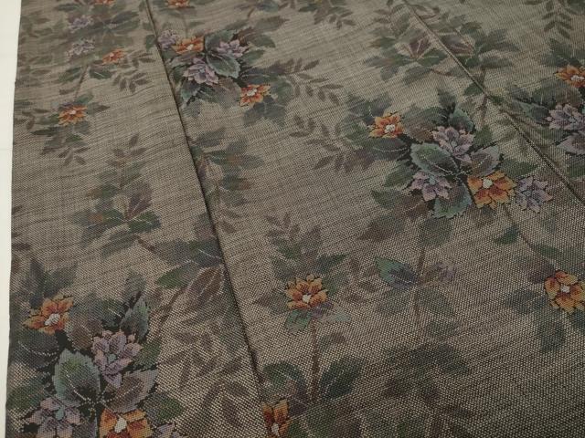 平和屋着物●本場大島紬　9マルキ　草花文　正絹　逸品　CABI1171gh