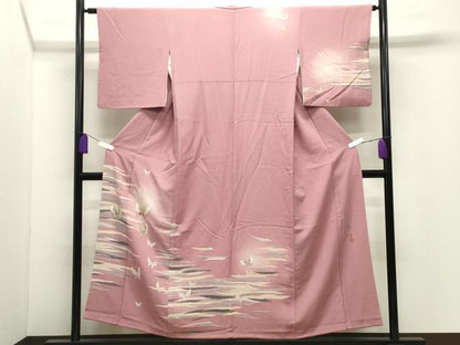 平和屋着物●伝統工芸士　京友禅染色作家　田家鬼彩　訪問着　舞蝶文　蛍暈し　金彩　正絹　逸品　CABI1173gh