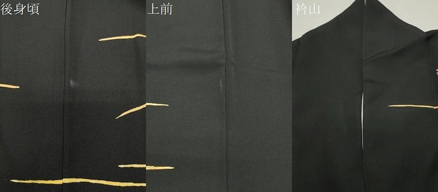 平和屋着物●訪問着　草花文　黒地　金彩　正絹　逸品　CABI1176gh