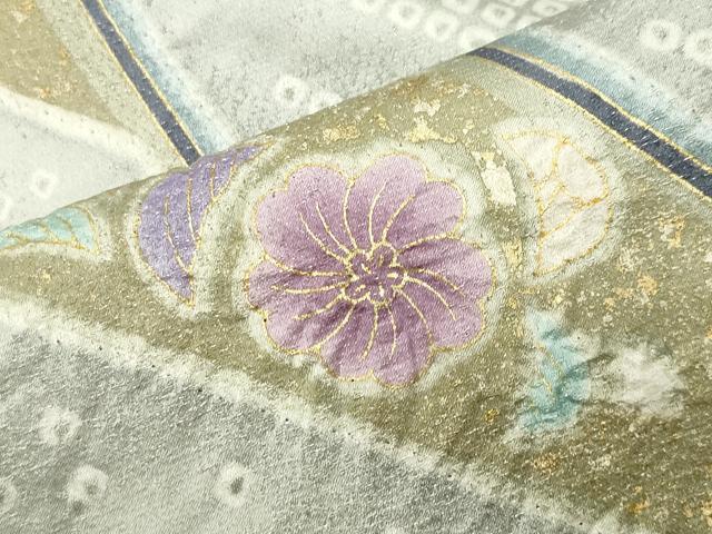 平和屋着物●訪問着　辻が花　絞り　暈し染め　金彩　銀通し地　正絹　逸品　CABI1182gh
