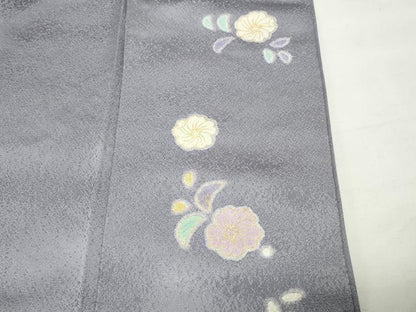 平和屋着物●訪問着　辻が花　絞り　暈し染め　金彩　銀通し地　正絹　逸品　CABI1182gh
