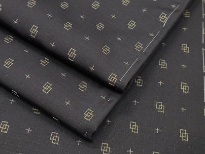 平和屋着物●上質なお召　幾何学文様　正絹　逸品　CABI1184gh