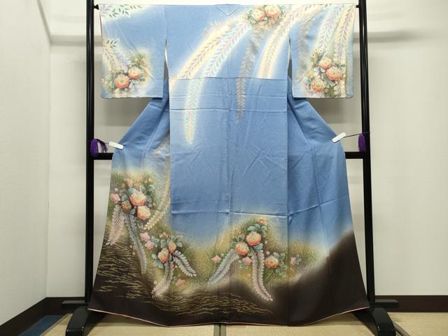 平和屋着物●訪問着　辻が花　暈し染め　金彩　正絹　逸品　CABI1185gh