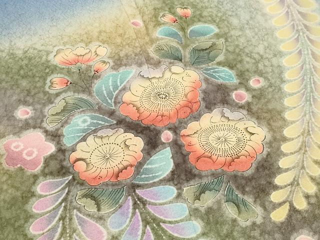 平和屋着物●訪問着　辻が花　暈し染め　金彩　正絹　逸品　CABI1185gh