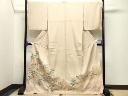 平和屋着物●豪華色留袖　作家物　人物風景文　暈し染め　金糸　ロング丈　正絹　逸品　CABI1187gh