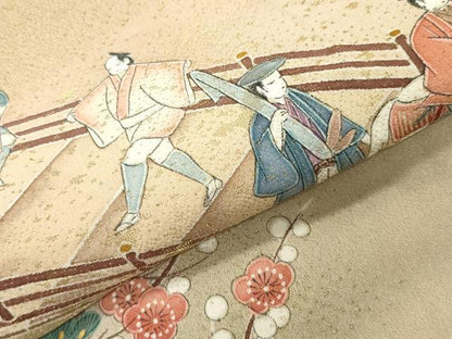 平和屋着物●豪華色留袖　作家物　人物風景文　暈し染め　金糸　ロング丈　正絹　逸品　CABI1187gh