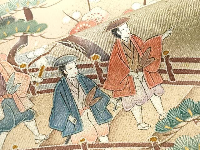 平和屋着物●豪華色留袖　作家物　人物風景文　暈し染め　金糸　ロング丈　正絹　逸品　CABI1187gh