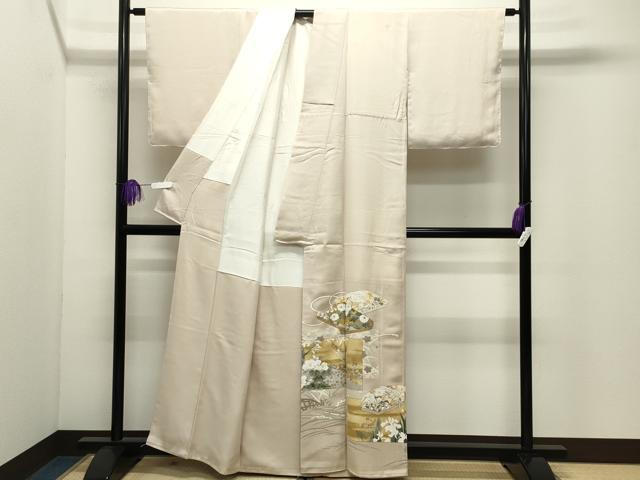 平和屋着物●豪華色留袖 刺繍 文箱花文 金彩 正絹 逸品 CABI1188gh