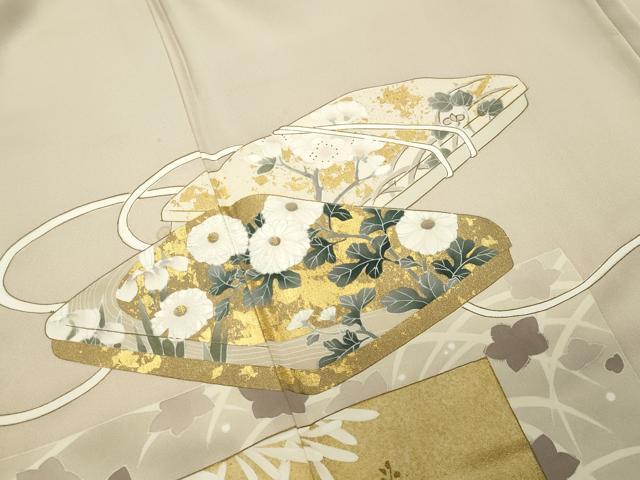 平和屋着物●豪華色留袖 刺繍 文箱花文 金彩 正絹 逸品 CABI1188gh