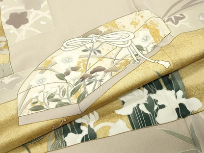 平和屋着物●豪華色留袖 刺繍 文箱花文 金彩 正絹 逸品 CABI1188gh
