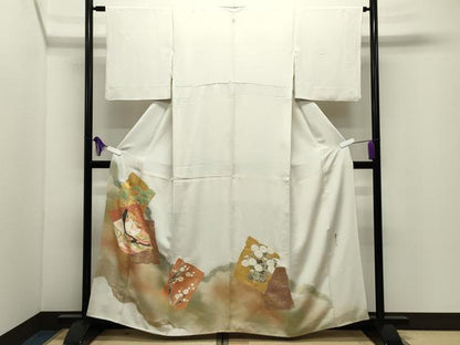 平和屋着物●京友禅の第一人者　松井青々　色留袖　駒刺繍　十二単　暈し染め　金銀彩　正絹　逸品　CABI1189gh