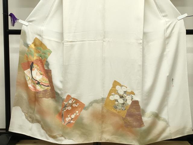 平和屋着物●京友禅の第一人者　松井青々　色留袖　駒刺繍　十二単　暈し染め　金銀彩　正絹　逸品　CABI1189gh