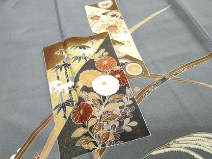 平和屋着物●豪華色留袖　作家物　色紙重ね花文　金彩　正絹　逸品　未使用　CABI1191gh