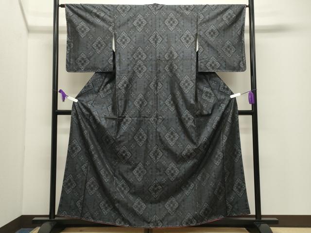 平和屋着物●本場大島紬　菱花唐草文　正絹　逸品　未使用　CABI1194gh
