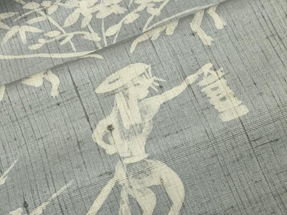 平和屋着物●訪問着　紬地　ろうけつ染　狐の嫁入り　正絹　逸品　CABI1196gh
