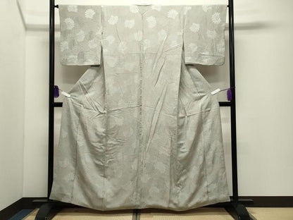 平和屋着物●上質な小紋　地紋起こし　舞菊文　正絹　逸品　CABI1198gh
