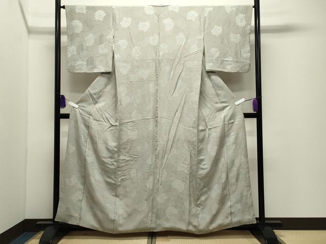 平和屋着物●上質な小紋　地紋起こし　舞菊文　正絹　逸品　CABI1198gh