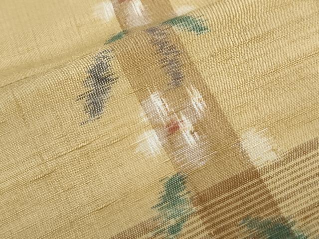 平和屋着物●上質な紬　格子花文　正絹　逸品　CABI1202th