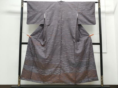 平和屋着物●訪問着　紬地　ろうけつ染め　霞文　正絹　逸品　CABI1203th