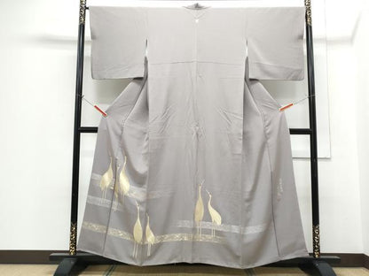 平和屋着物●豪華色留袖　作家物　縫史宝織　寿光織　光琳吉祥鶴　金銀糸　正絹　逸品　CABI1205th