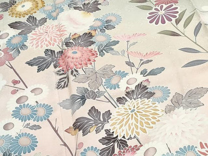 平和屋着物●訪問着　友禅　草花文　暈し染め　正絹　逸品　CABI1207th