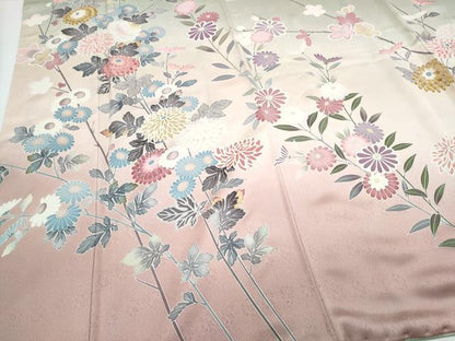 平和屋着物●訪問着　友禅　草花文　暈し染め　正絹　逸品　CABI1207th