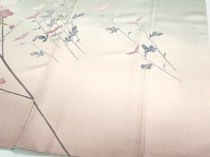 平和屋着物●訪問着　友禅　草花文　暈し染め　正絹　逸品　CABI1207th